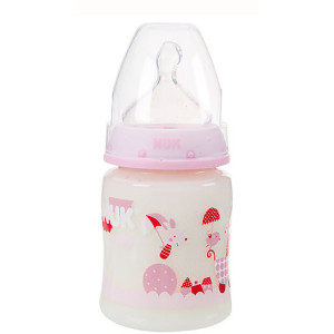Biberons incassables First Choice Silicone 150ml Rose, 1 biberon