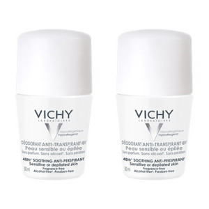 Déodorant Roll-On Anti-Transpirant Peau Sensible ou Épilée - 2x50ml