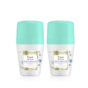 Déodorant Roll On 24H Pureté de Lin Duo - 2x50ml