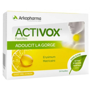 Arkopharma Activox® Pastilles Arôme Miel Citron - 24 pastilles