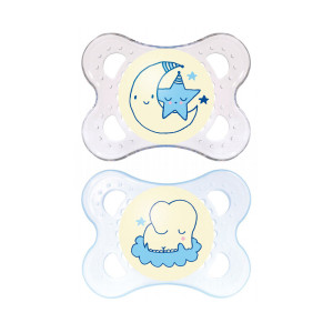 Sucette Silicone 0-6 mois Nuit - 2 unités