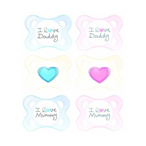Sucette 0-6 mois Décor Cœur - 2 sucettes