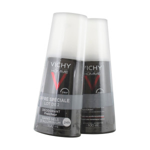Vichy Homme Déodorant Ultra-Frais Vaporisateur - Lot de 2 x 100 ml