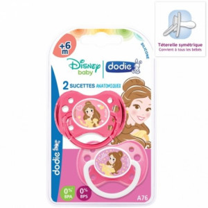 Dodie Disney Baby 2 Sucettes Anatomiques Silicone 6 Mois et + : Princess
