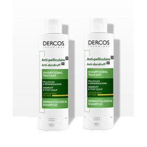 DERCOS TECHNIQUE Anti-Pelliculaire Shampooing traitant Cheveux secs - 2x200ml