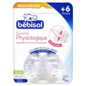 Bébisol Sucette Physiologique Silicone +6 Mois