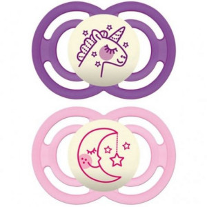 Mam Sucettes Perfect Nuit Silicone 6 Mois et + - 2 unités