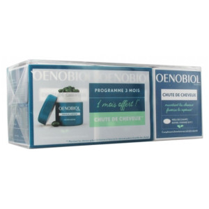 Oenobiol Chute de Cheveux - Lot de 3 x 60 Capsules dont 60 Offertes
