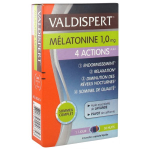 Valdispert Mélatonine 1 mg 4 Actions - 30 Capsules