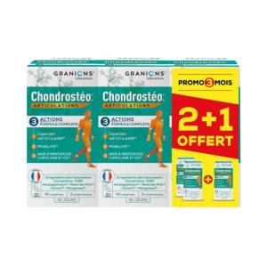 Granions Chondrostéo+ Articulations - Lot de 3 x 90 Comprimés dont 90 Comprimés Offerts