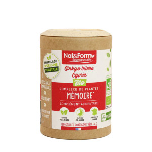  Nat & Form Ginkgo/Cypres Bio Eco - 120 gélules végétales 
