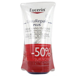 Eucerin UreaRepair PLUS Crème Mains 5% d'Urée - Lot de 2 x 75 ml
