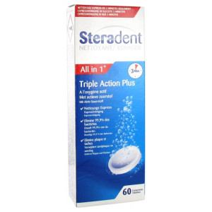 Steradent Triple Action Plus - 60 Comprimés