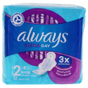 Always Ultra Day Serviettes Hygiéniques Taille 2 - 12 unités 