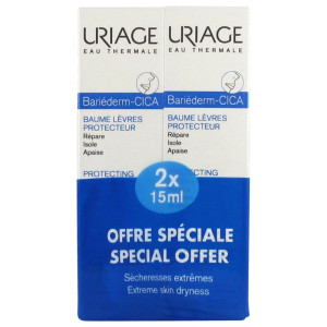 Uriage Bariéderm Cica Baume Lèvres Protecteur - Lot de 2 x 15 ml