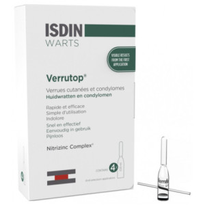 Isdin Warts Verrutop Verrues Cutanées et Condylomes - 4 Ampoules