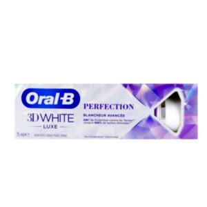 Oral B 3d White Luxe Perfection Blancheur Avancée Dentifrice Fluore Menthe Extra Fraiche - 75ml