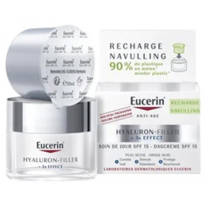 Eucerin Hyaluron-Filler + 3x Effect Soin de Jour SPF15 Peau Sèche Recharge - 50 ml