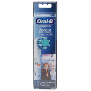 Oral-B Pro Kids 3 Ans et + 3 Brossettes de Rechange - Modèle : Reine des Neiges